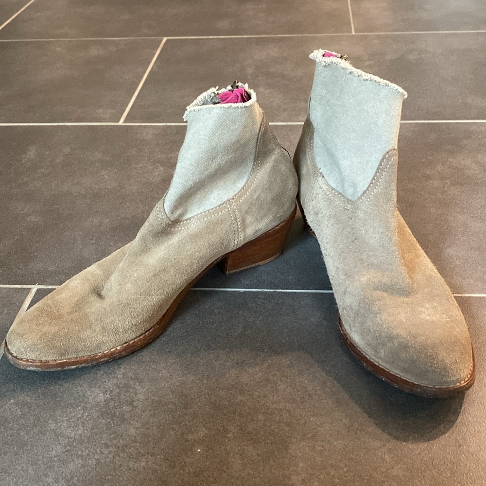 Zadig & Voltaire Chelsea tan suede kitten Heel Booties‎ size 7.5 - Picture 3 of 8